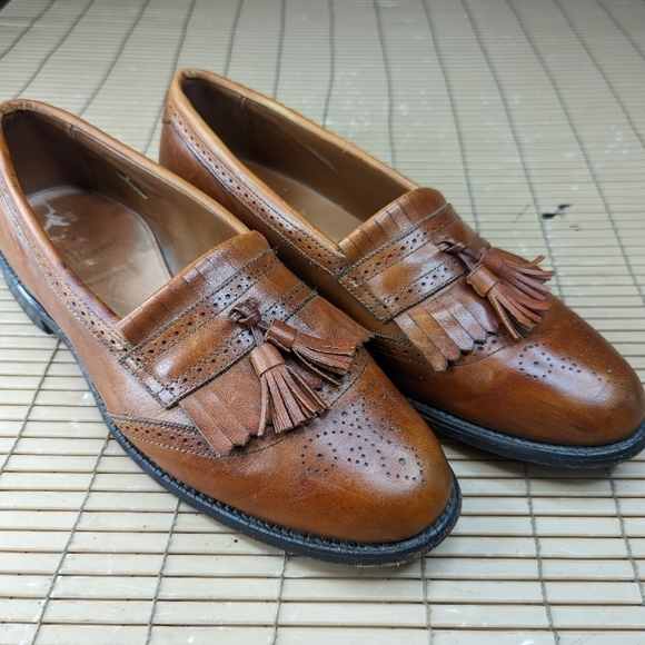ALLEN EDMONDS Men\'s SIZE 11B 5059 BRIDGETON KILTIE TASSEL DRESS BROWN LOAFERS. 2 main image 4